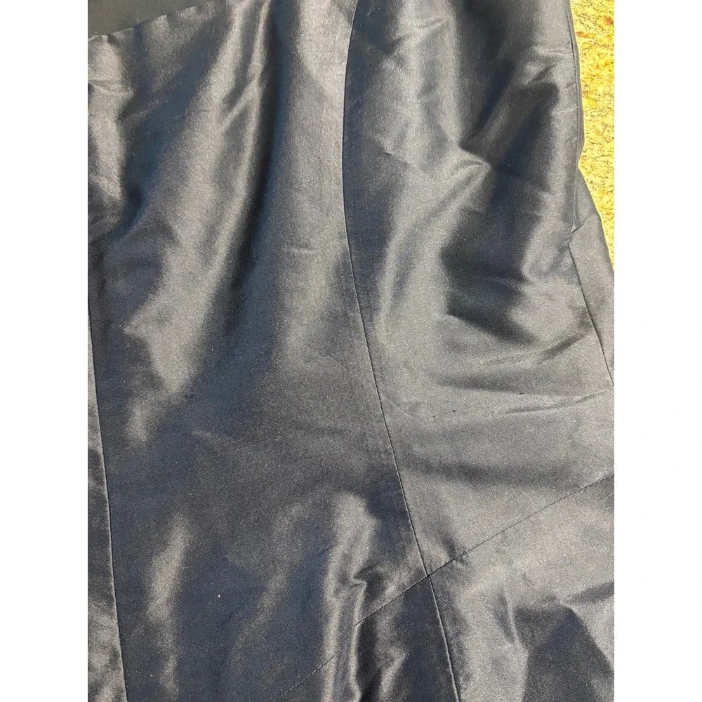 Talbots Woman 100% Silk Navy Blue Lined Sleeveless Dress Size M Fit & Flare-READ